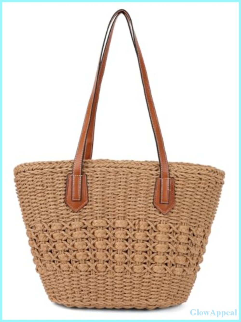 Women's Straw Shoulder Bag Rattan Woven Tote Handbag